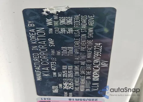 2022 Kia Sportage Ex z USA, uszkodzony, nr VIN KNDPNCAC9N7991224